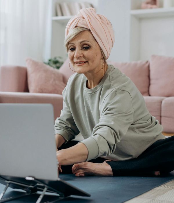 Woman feeling relaxed and calm after a digital detox session.